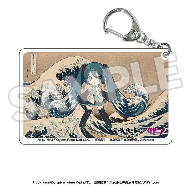 Katsushika Hokusai x Hatsune Miku Acrylic Keychains (7 cm x 8.5 cm) Blind Box - 1 Unidade Aleatória